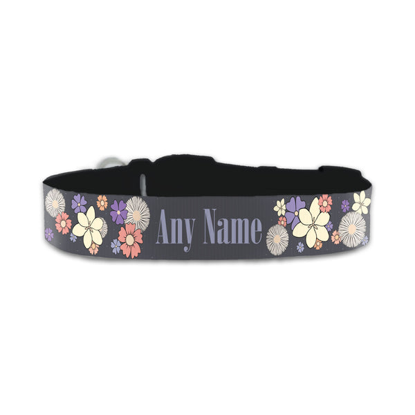 Personalised Small Dog Collar With Floral Background - part of the  collection