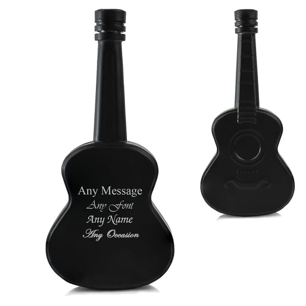 Engraved Black 5Oz Guitar Hip Flask - part of the  collection