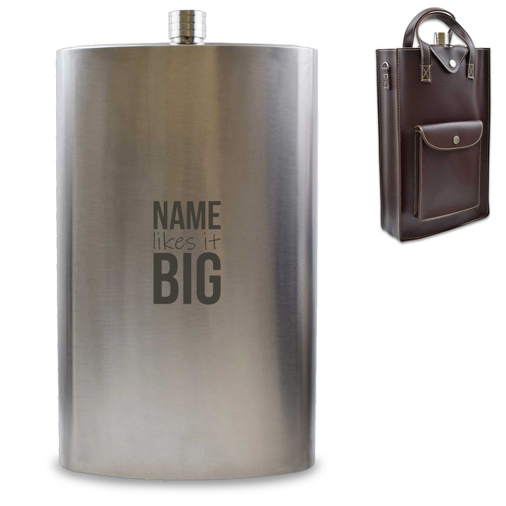 Engraved Novelty Giant 178oz Hip Flask - Name likes it BIG - part of the Gifts Finder  collection