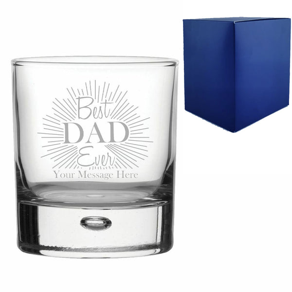 Engraved Bubble Whisky Glass With Best Dad Ever Design - part of the  collection