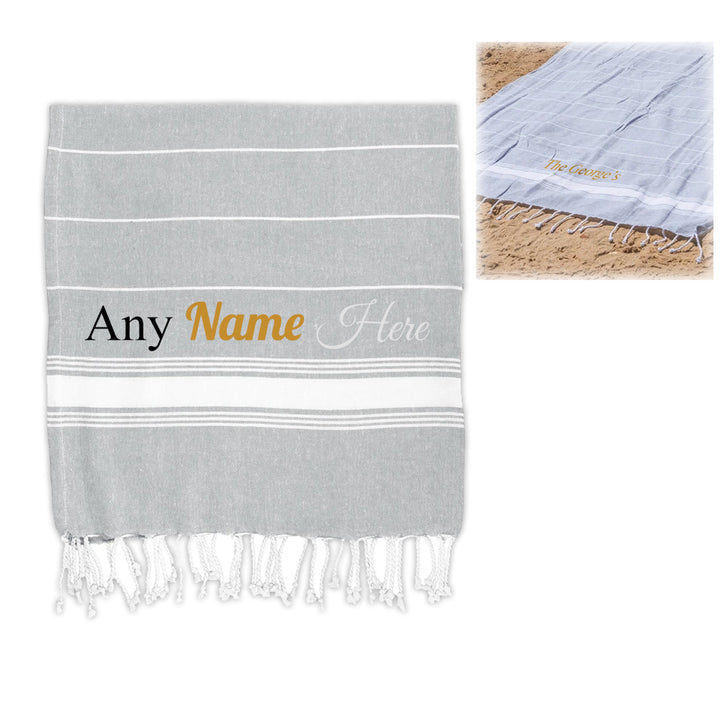 Personalised Turkish Style Cotton Grey Towel - part of the  collection