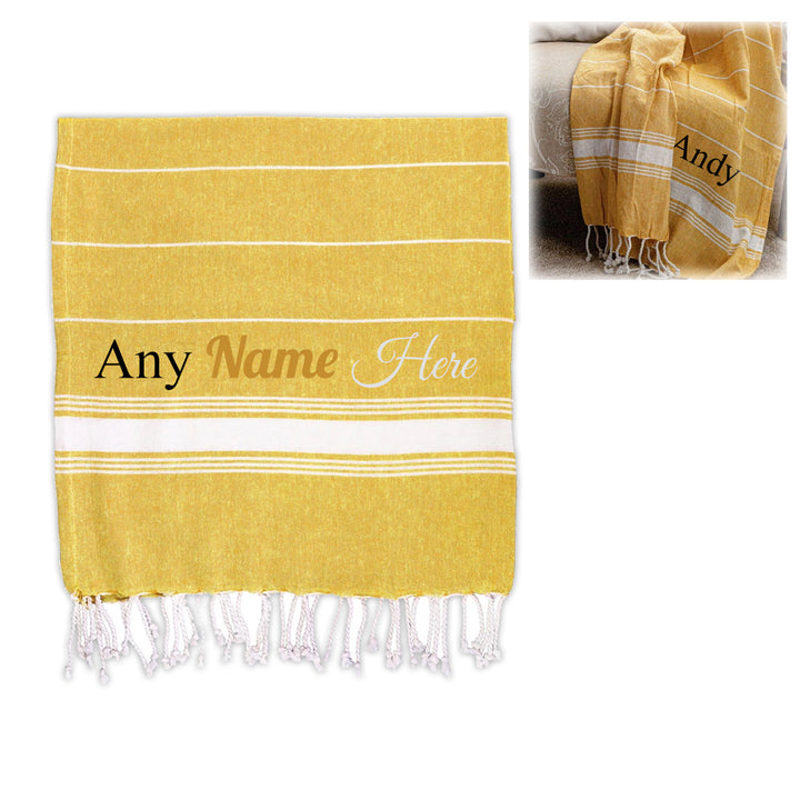 Personalised Turkish Style Cotton Yellow Towel - part of the  collection