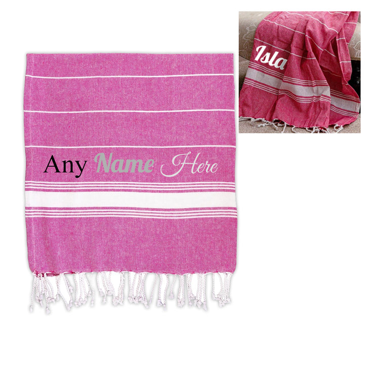 Personalised Turkish Style Cotton Pink Towel - part of the  collection