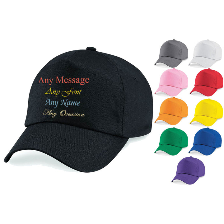 Embroidered Adults Cap, Customise Any Cap with Any Message or Name - part of the Gifts Finder  collection