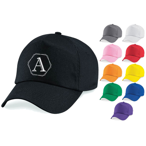 Embroidered Adults Cap with Polygon Initial Design - part of the Gifts Finder  collection