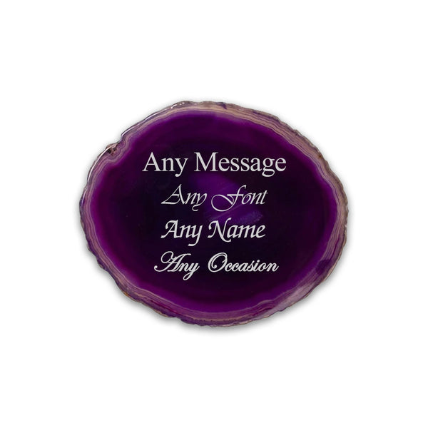 Engraved Purple Agate Rock Coaster - part of the Gifts Finder  collection