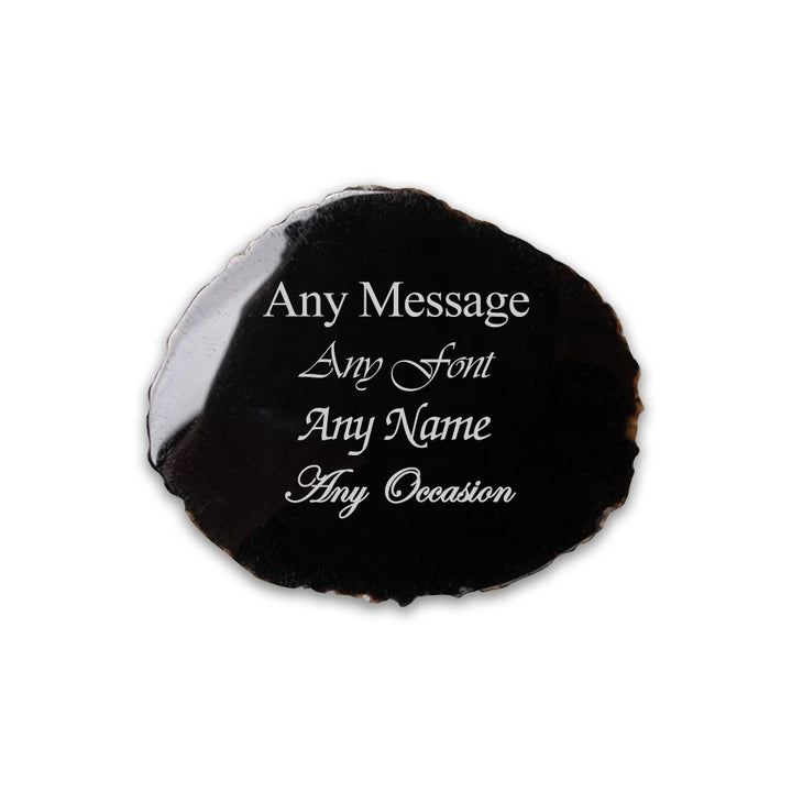 Engraved Black Agate Rock Coaster - part of the Gifts Finder  collection