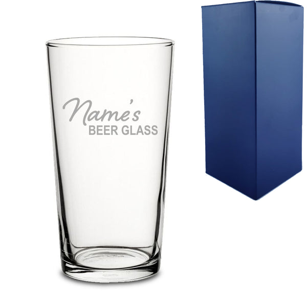 Engraved Perfect Pint Glass with Name's Beer Glass Design Image 1