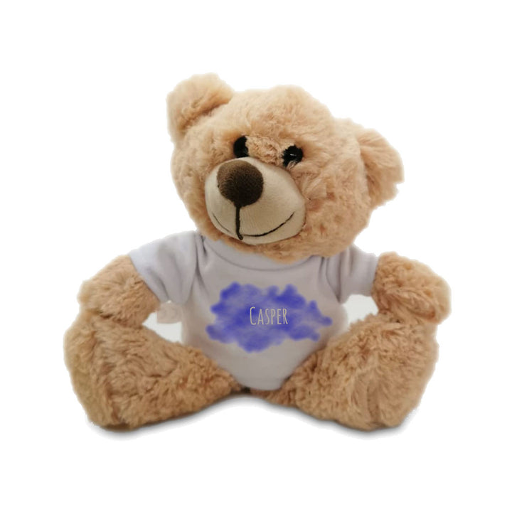 Soft Light Brown Teddy Bear Toy With T-Shirt With Name In Cloud Design - part of the  collection