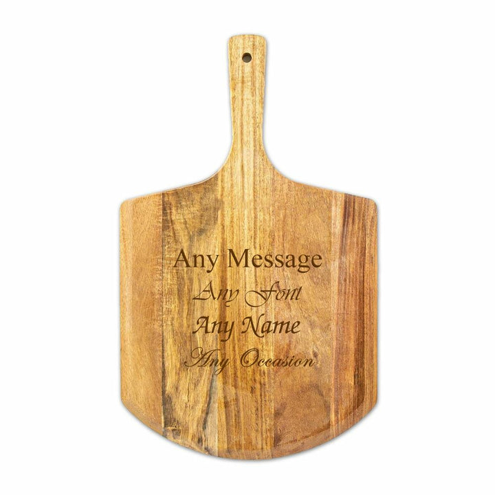 Engraved Wooden Acacia 30cm Pizza Peel Image 1