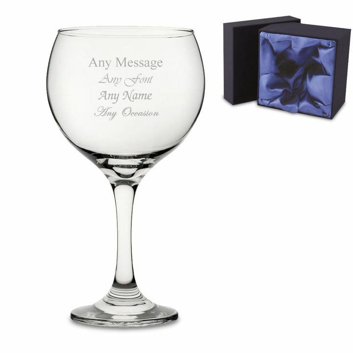 Engraved Gin Balloon Cocktail Glass with Premium Satin Lined Gift Box Image 2