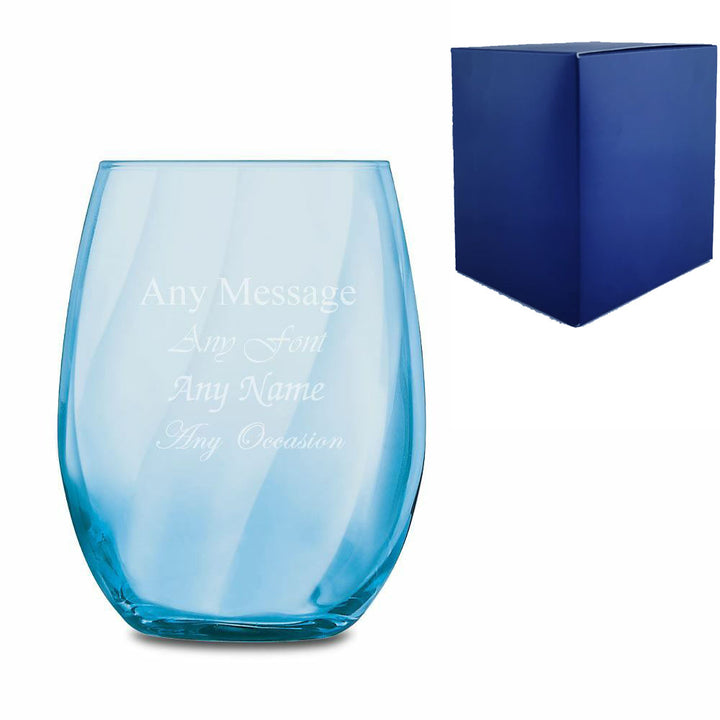 Engraved Blue Arpege Tumbler Cocktail Glass Image 1