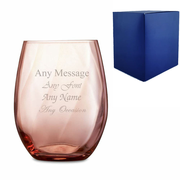 Engraved Pink Arpege Tumbler Cocktail Glass - part of the Gifts Finder  collection