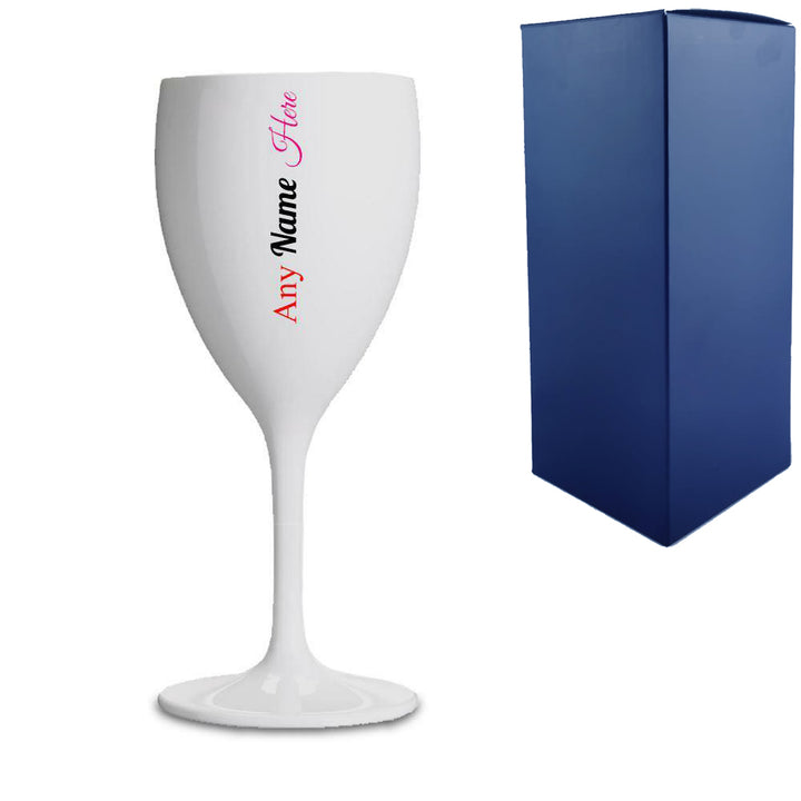 Plastic White Wine Glass with Gift Box Image 2