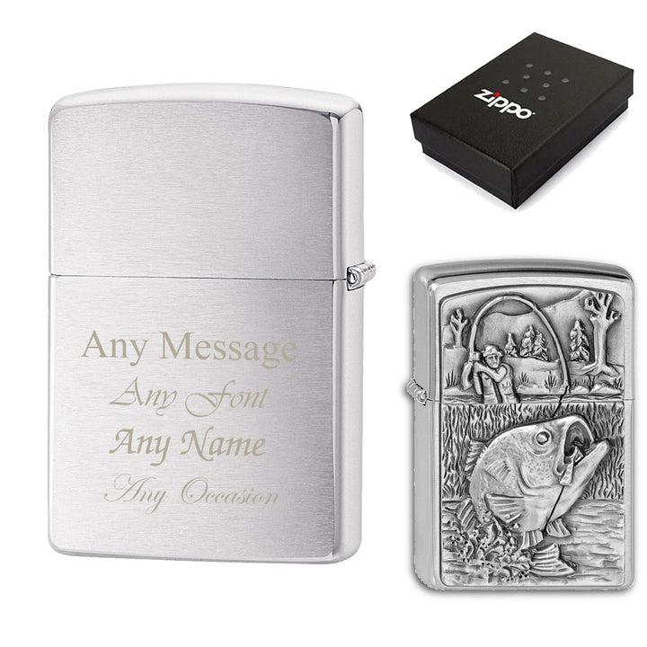 Engraved Fishing Official Zippo Windproof Lighter - part of the Gifts Finder  collection