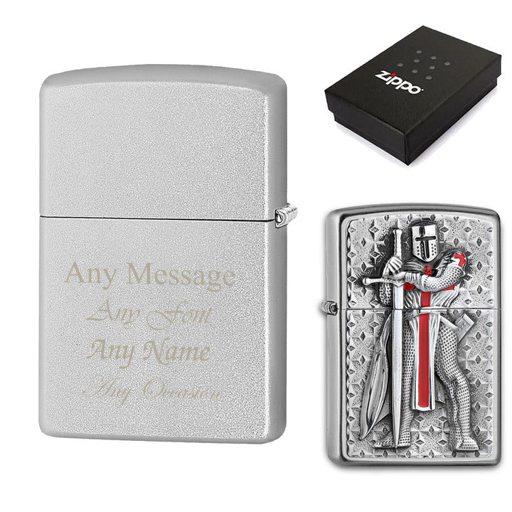 Engraved Templer Emblem Official Zippo Windproof Lighter - part of the Gifts Finder  collection