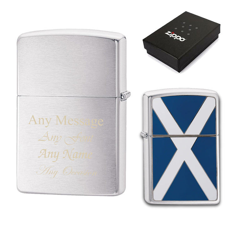 Engraved Scottish Flag Official Zippo Windproof Lighter - part of the Gifts Finder  collection