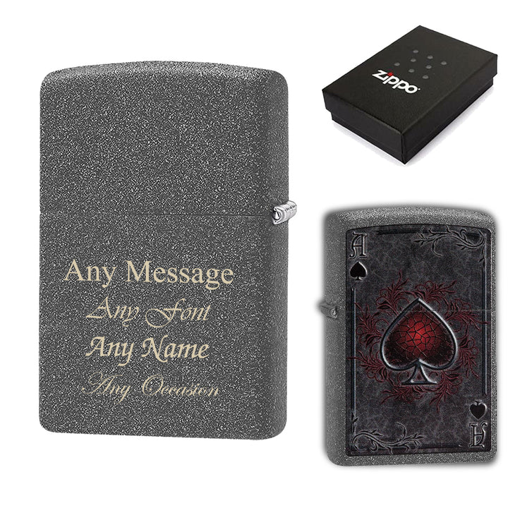 Engraved Gothic Ace of Spades Official Zippo Windproof Lighter - part of the Gifts Finder  collection