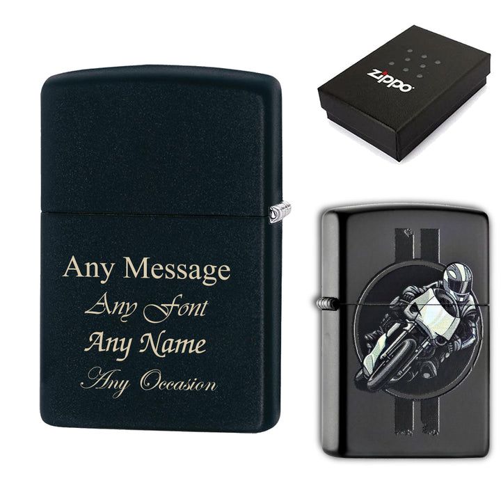 Engraved Motorbike Official Zippo Windproof Lighter - part of the Gifts Finder  collection