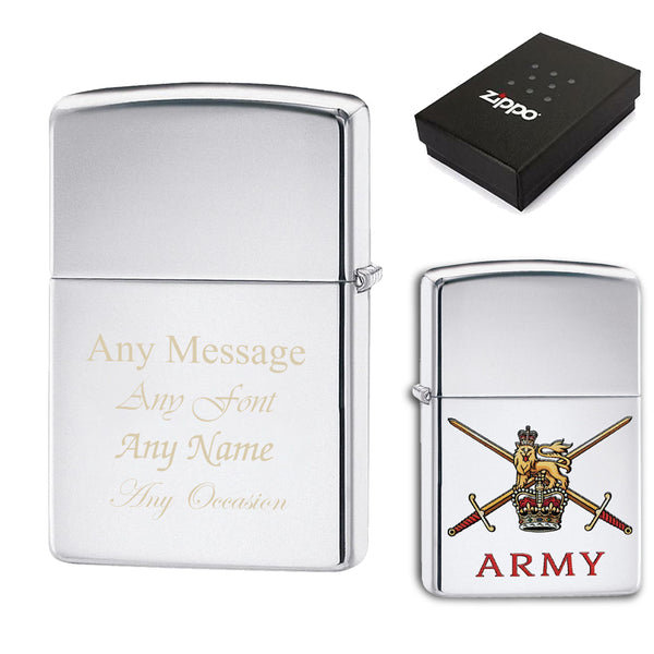 Engraved British Army Official Zippo Windproof Lighter - part of the Gifts Finder  collection