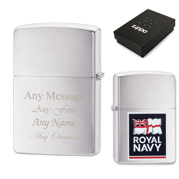 Engraved Royal Navy Official Zippo Windproof Lighter - part of the Gifts Finder  collection