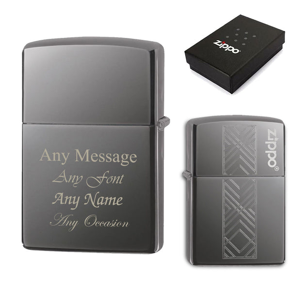 Engraved Rectangle Design Official Zippo Windproof Lighter Image 1