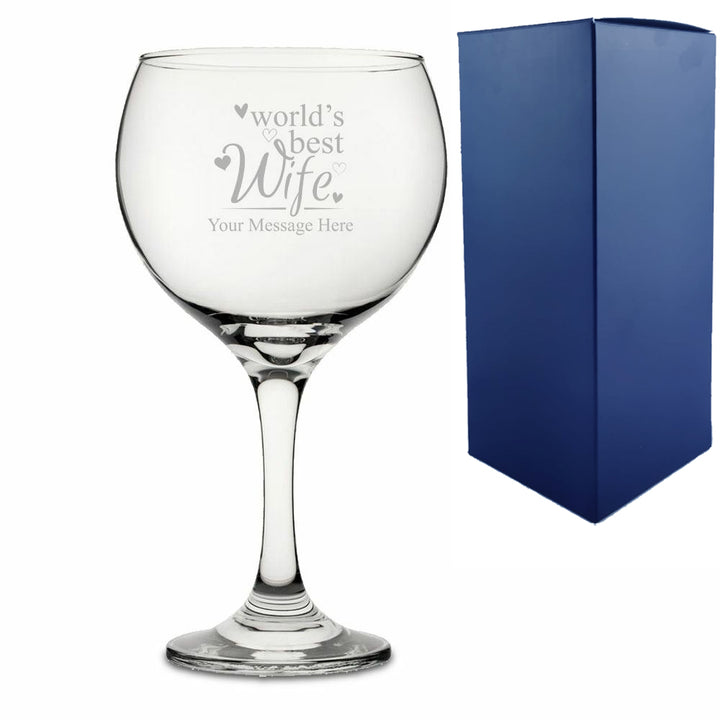 Engraved Gin Balloon With World's Best Wife Design - part of the  collection