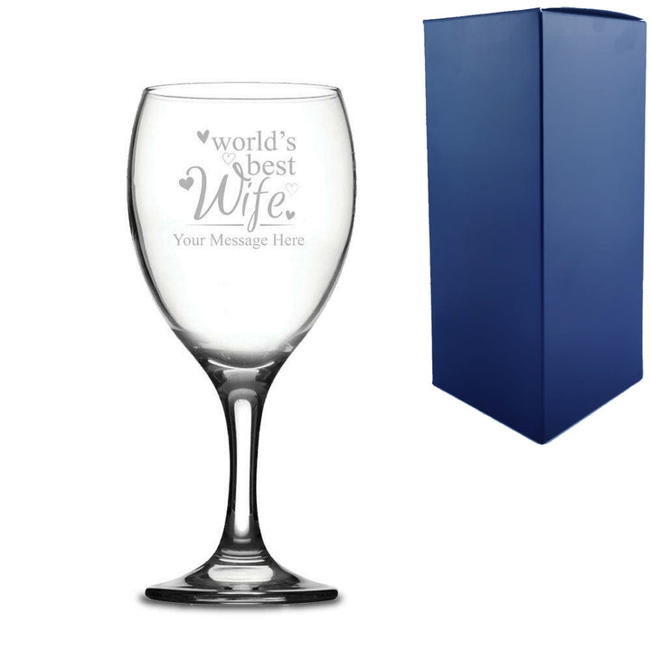 Engraved Wine Glass With World's Best Wife Design - part of the  collection