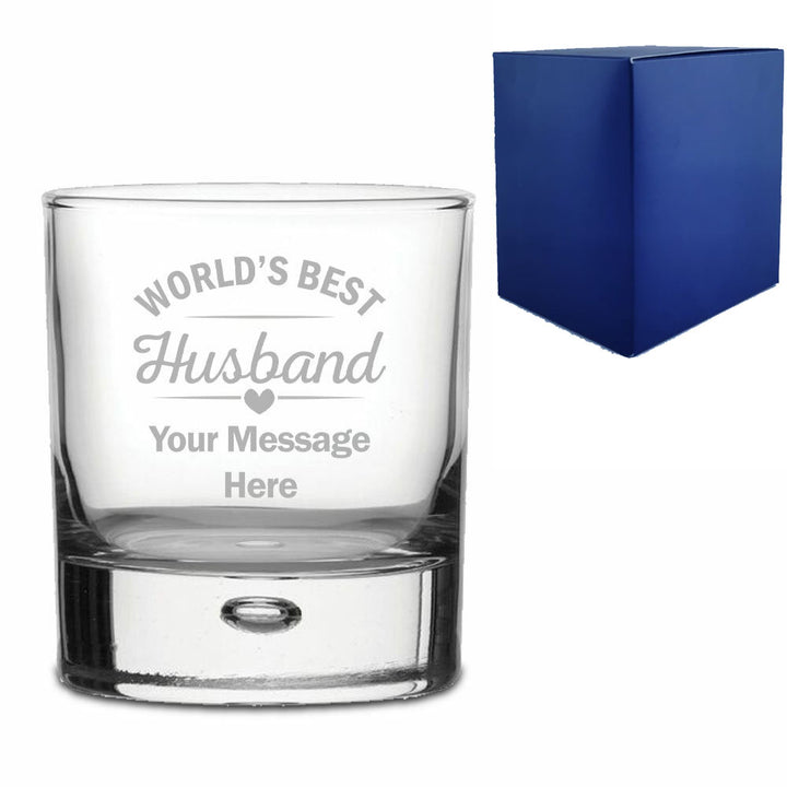 Engraved Whisky Tumbler With World's Best Husband Design - part of the  collection