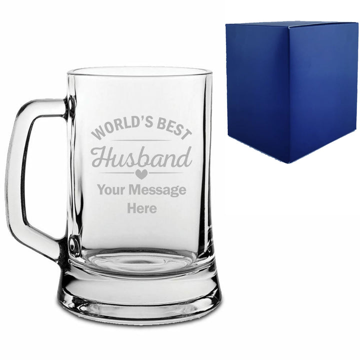 Engraved Tankard Beer Mug With World's Best Husband Design - part of the  collection