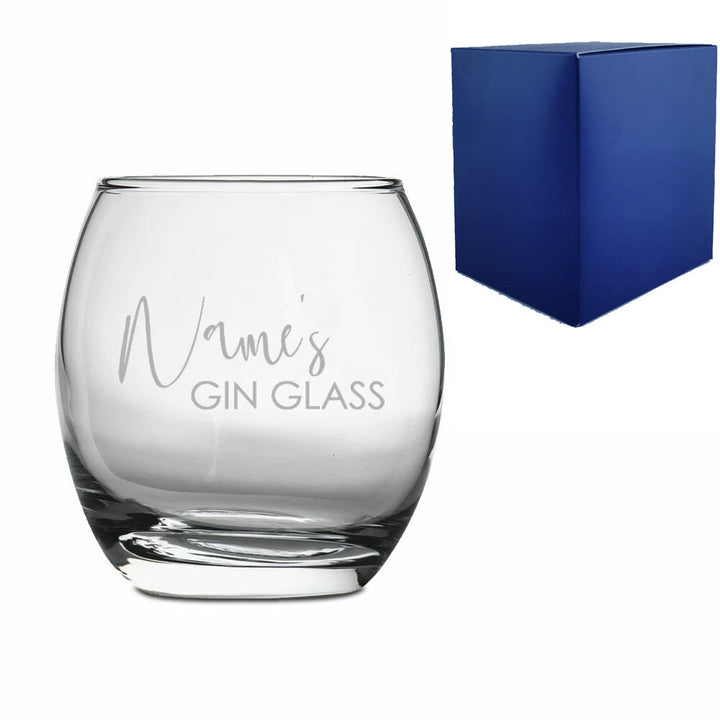 Engraved Tondo Tumbler with Name's Gin Glass Design Image 2