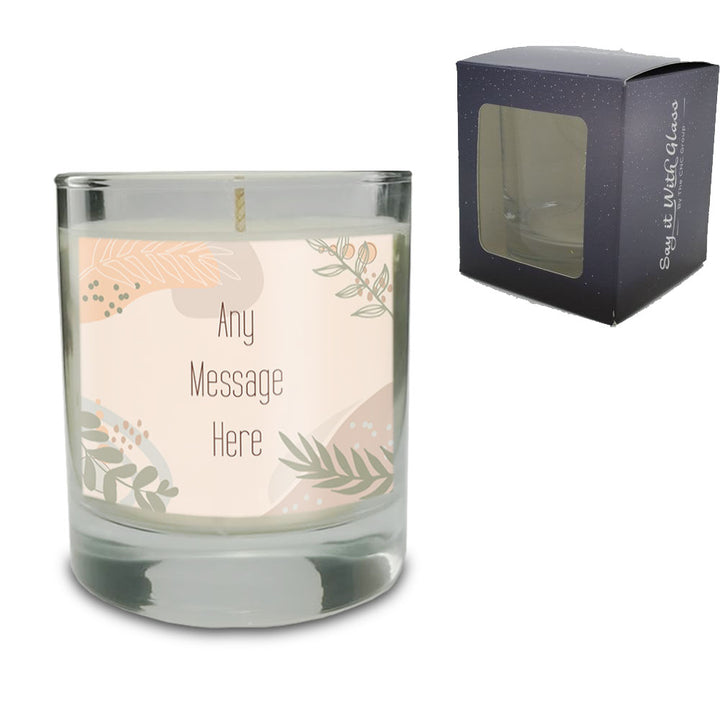 Vanilla Scented Candle with Boho Background Label - part of the Gifts Finder  collection