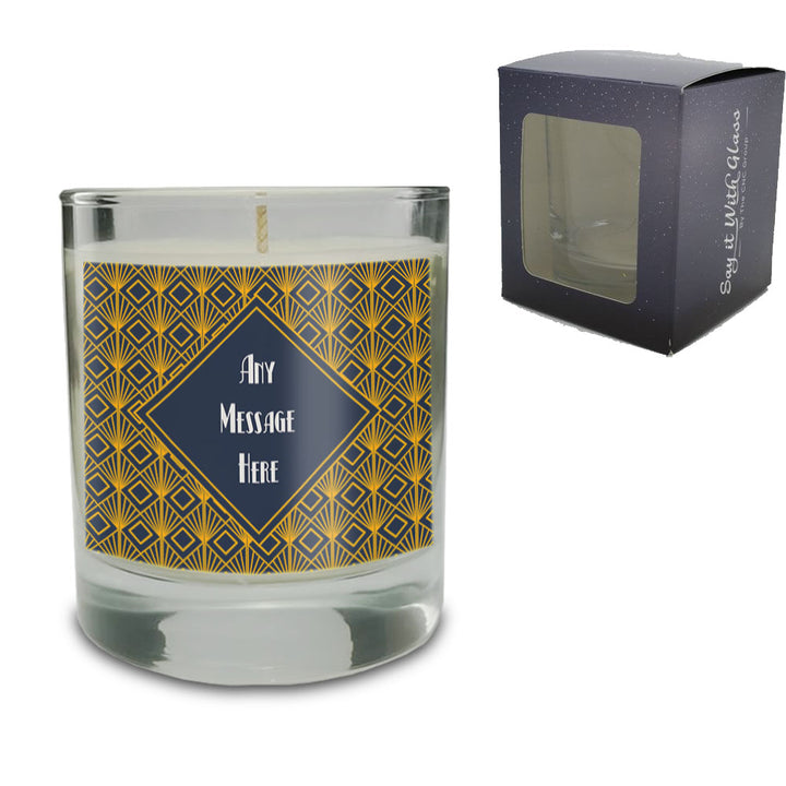 Vanilla Scented Candle with Art Deco Label - part of the Gifts Finder  collection