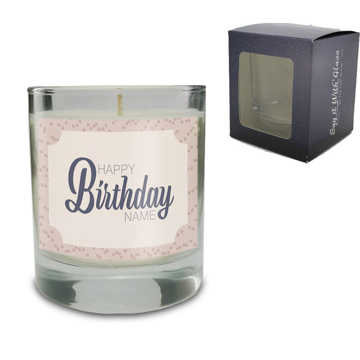 Vanilla Scented Candle with Happy Birthday Label - part of the Gifts Finder  collection