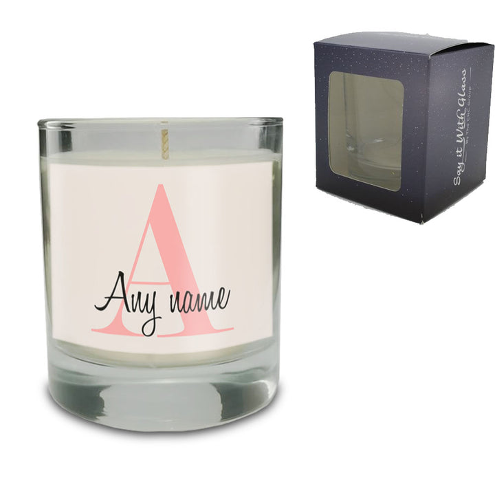 Vanilla Scented Candle with Initial and Name Label - part of the Gifts Finder  collection