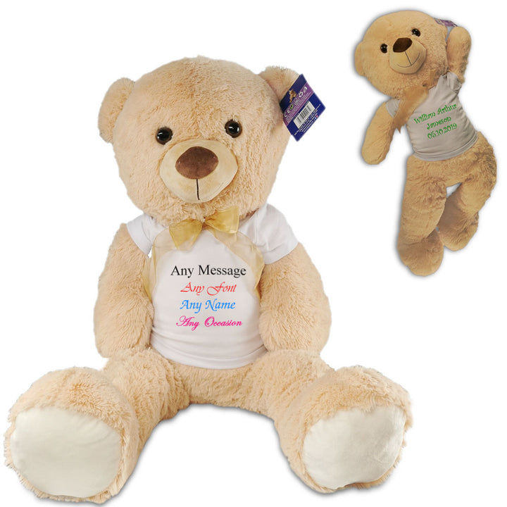 Large Teddy Bear with T-Shirt, Personalise with Any Message - part of the Gifts Finder  collection