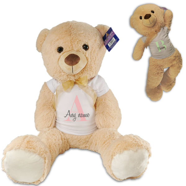 Large Teddy Bear with T-Shirt with Initial and Name Design - part of the Gifts Finder  collection