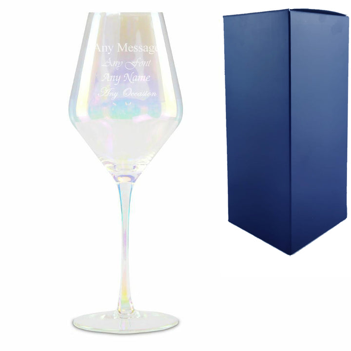 Engraved Iridescent Wine Glass - part of the Gifts Finder  collection