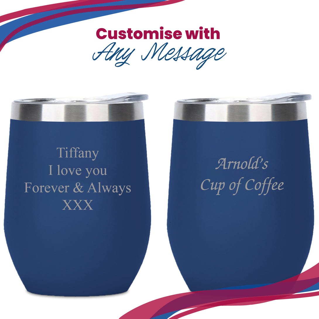 Engraved Dark Blue Insulated Travel Cup - part of the Gifts Finder Personalised Travel Cups & Mugs collection