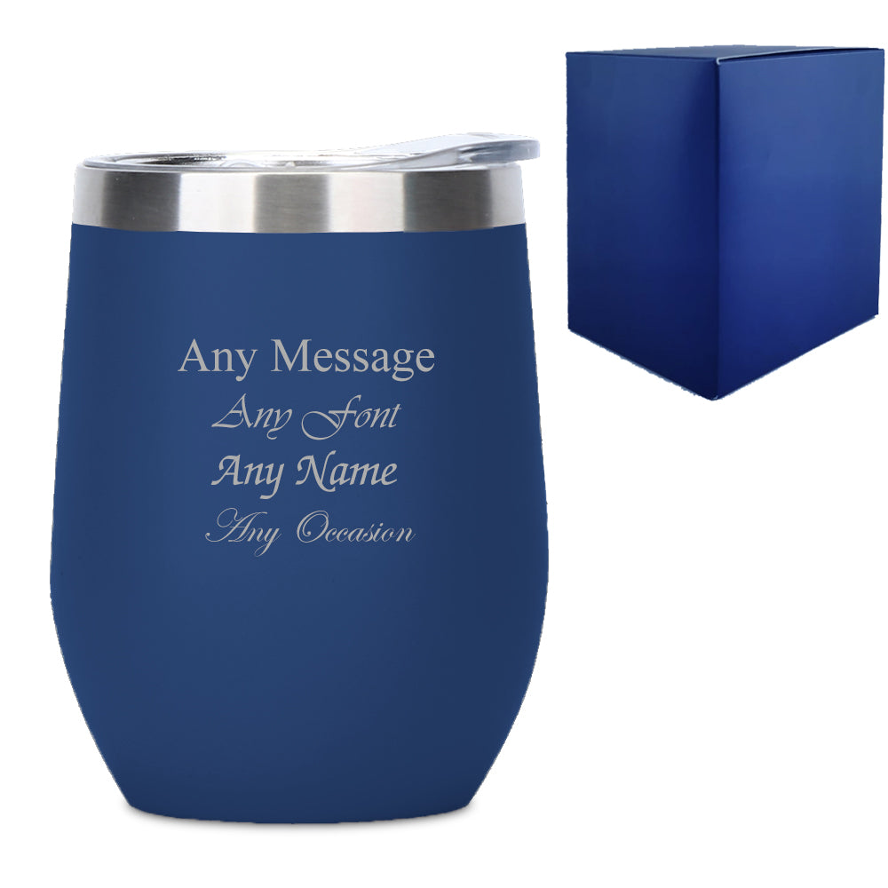 Engraved Dark Blue Insulated Travel Cup - part of the Gifts Finder Personalised Travel Cups & Mugs collection