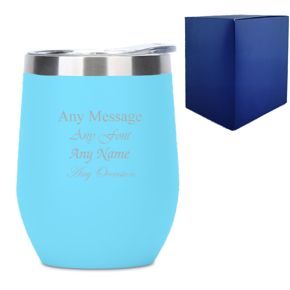 Engraved Light Blue Insulated Travel Cup - part of the Gifts Finder Personalised Travel Cups & Mugs collection