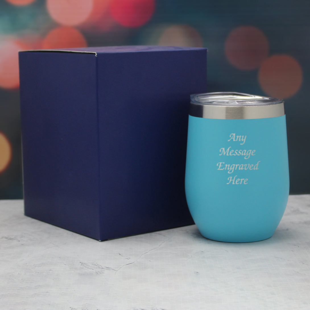 Engraved Light Blue Insulated Travel Cup - part of the Gifts Finder Personalised Travel Cups & Mugs collection