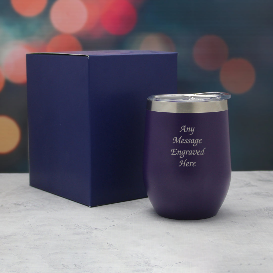 Engraved Purple Insulated Travel Cup - part of the Gifts Finder Personalised Travel Cups & Mugs collection