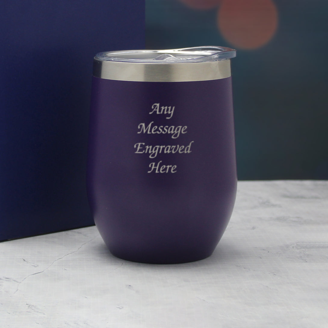 Engraved Purple Insulated Travel Cup - part of the Gifts Finder Personalised Travel Cups & Mugs collection