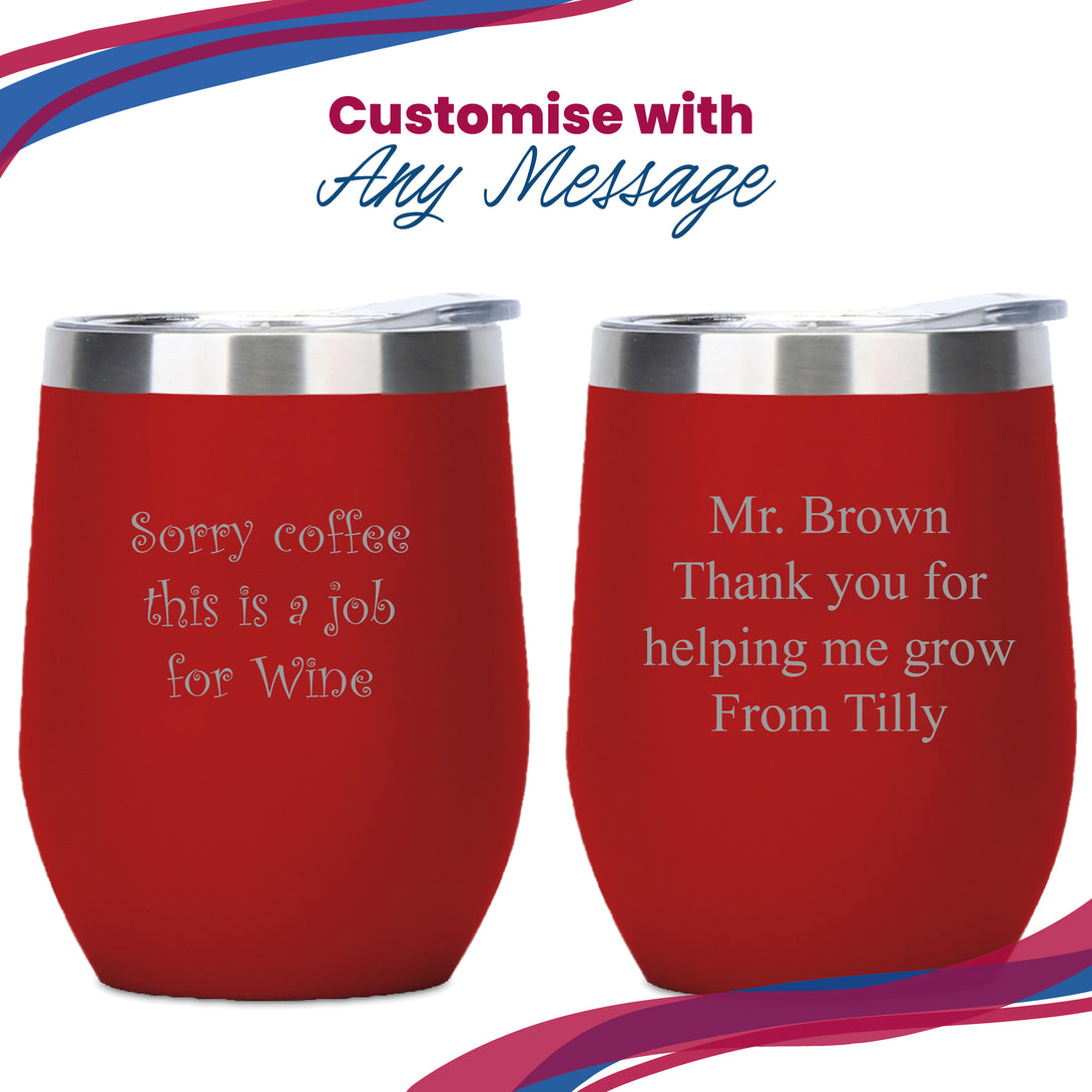 Engraved Red Insulated Travel Cup - part of the Gifts Finder Personalised Travel Cups & Mugs collection