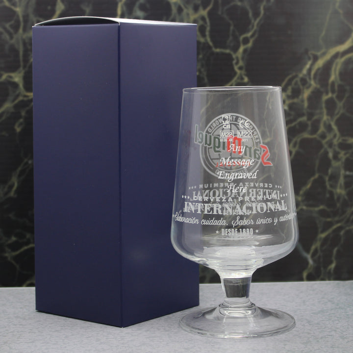 Engraved San Miguel Pint Glass Image 3