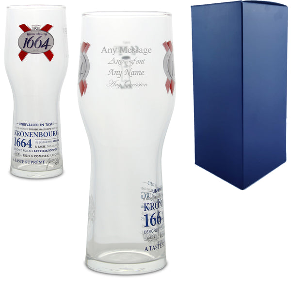 Engraved Kronenbourg Pint Glass - part of the Personalised Beer Pint Glasses And Tankards collection