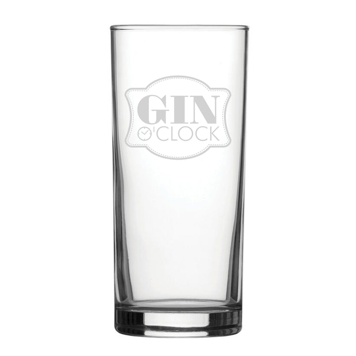 Gin O'Clock - Engraved Novelty Hiball Glass Image 1