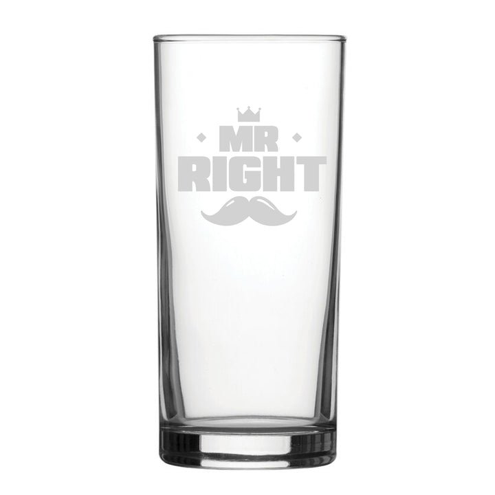 Mr Right - Engraved Novelty Hiball Glass Image 2