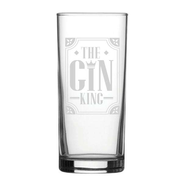 The Gin King - Engraved Novelty Hiball Glass - part of the  collection